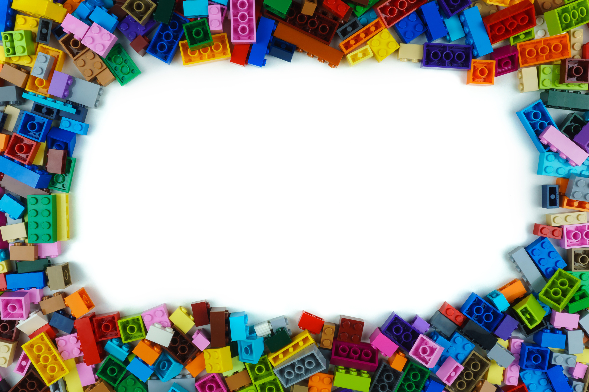 Colored Toy Bricks Flatlay